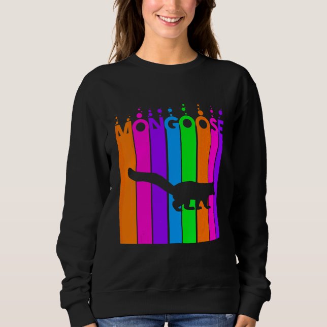 Mungo Tier Regenbogen Blase Mit Silhouette Sweatshirt (Vorderseite)