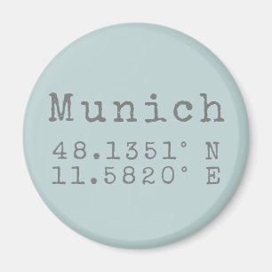 Munich Latitude and Longitude Magnet
