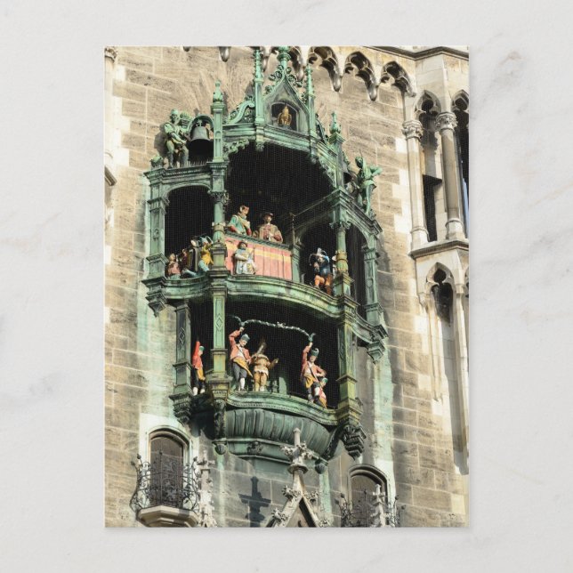 munich plakaus glockenspiel postkarte (Vorderseite)