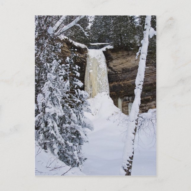 Munising Falls in Winter Postcardcopy Postkarte (Vorderseite)