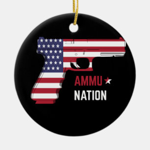 Munition Gewehr amerikanisch retro vintage Keramik Ornament