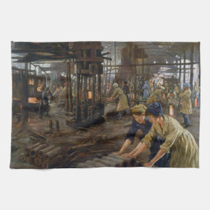 Munitions Girls 1918 in einer Fabrik im Ersten Wel Geschirrtuch
