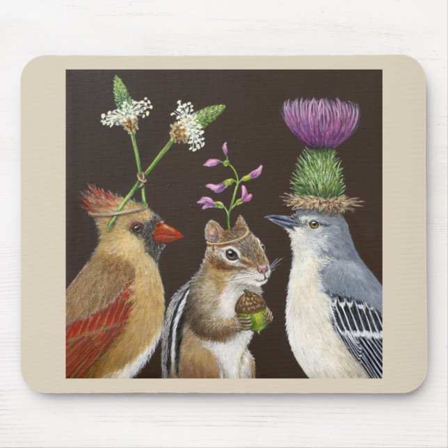 Munk in der mittleren Maus Pad Mousepad (Vorne)