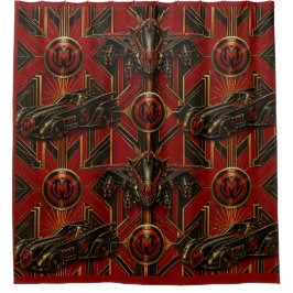 Munkus Art Deco Duschvorhang/Nachtpatrouille Duschvorhang
