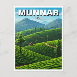 Munnar Kerala India Tea Plantation Postkarte