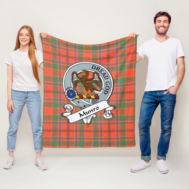 Munro Ancient Clan Abzeichen Tartan Kariert Fleecedecke (Beispiel)