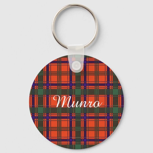 Munro Clan Kariert Scottish tartan Schlüsselanhänger (Vorderseite)