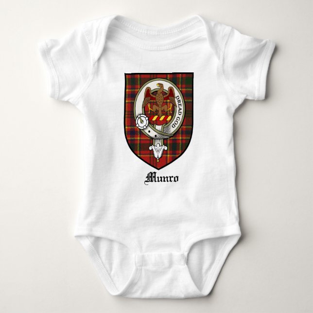 Munro Clan-Wappen-AbzeichenTartan Baby Strampler (Vorderseite)
