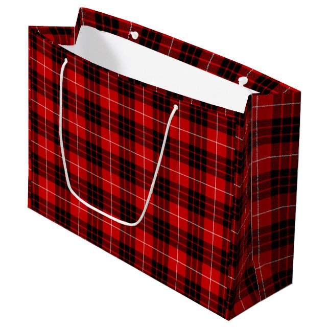 Munro Tartan kariert Große Geschenktüte (Vorderseite Schrägansicht)