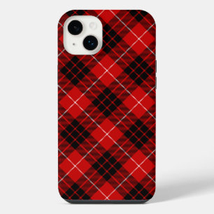 Munro-Tartan rot-schwarzes Karomuster iPhone 14 Plus Hülle