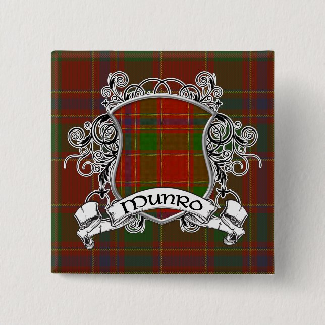 Munro Tartan-Schild Button (Vorderseite)