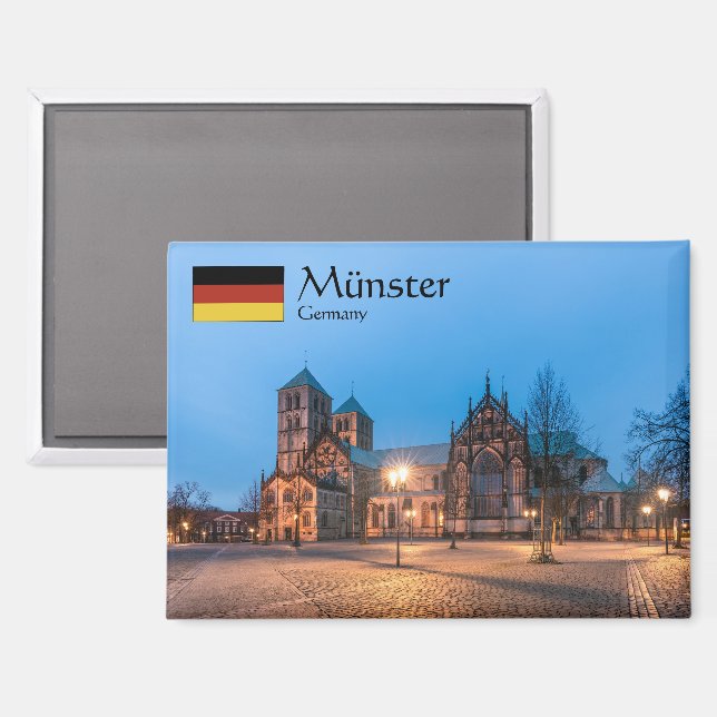 Münster Deutschland Souvenir Magnet (Vorderseite/Rückseite)