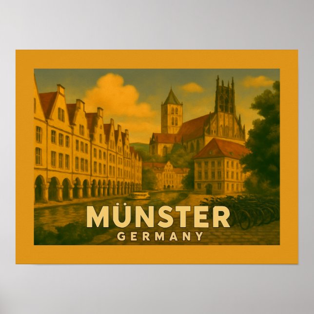 Münster Deutschland Stadt Kunst Poster (Vorne)