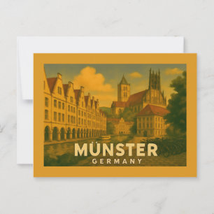 Münster Deutschland Stadt Kunst Postkarte