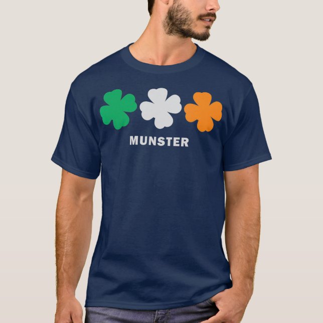 Munster Ireland Flag Retro Vintages Kleeblatt T-Shirt (Vorderseite)