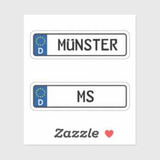 Munster-Kennzeichen, deutsches Kennzeichen für Kra Aufkleber