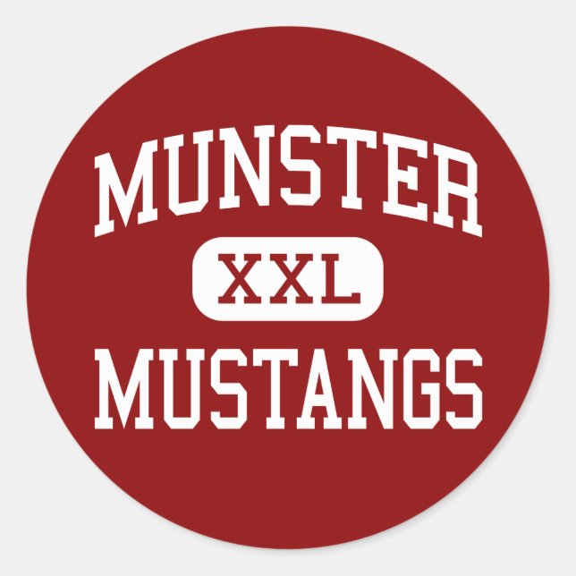 Munster - Mustangs - High School - Munster Indiana Runder Aufkleber (Vorderseite)