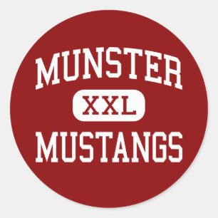 Munster - Mustangs - High School - Munster Indiana Runder Aufkleber