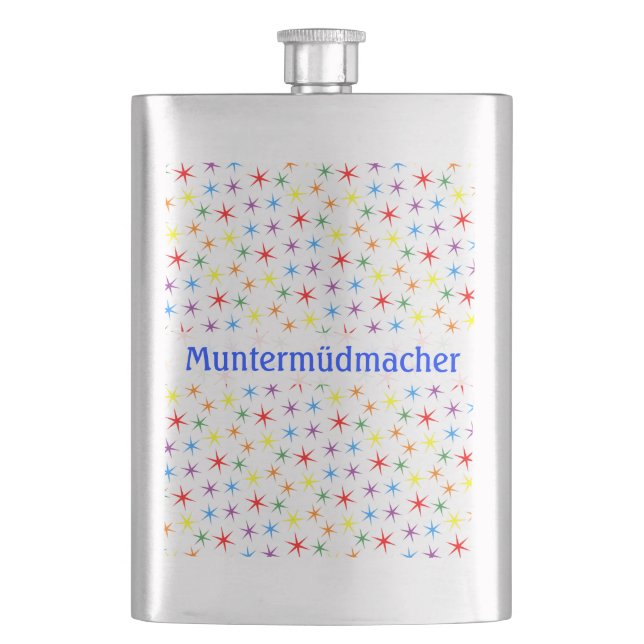 Muntermüdmacher Flachmann (Vorderseite)