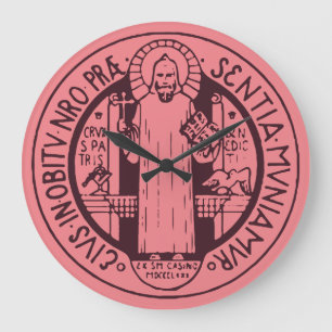 Münze des heiligen Benedikt Große Wanduhr