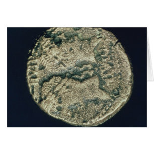 Münze mit den Köpfen von Julius Cäsar und Augustus