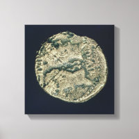 Münze mit den Köpfen von Julius Cäsar und Augustus