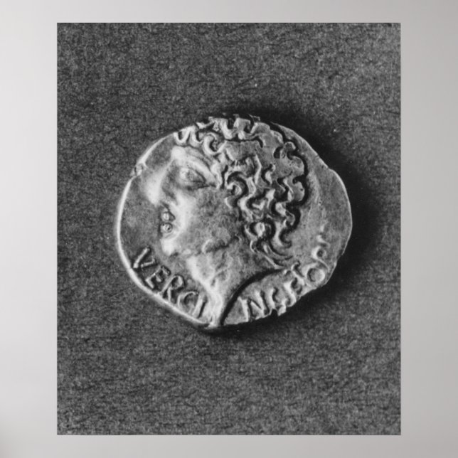 Münze mit der Figur des Vercingetorix Poster (Vorne)