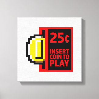 Münze zum Spielen einfügen Leinwanddruck