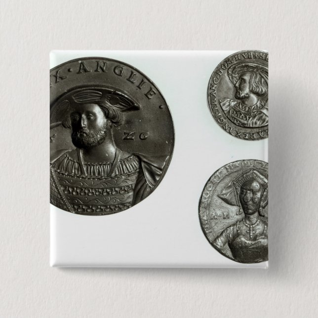 Münzen, die Henry VIII und Anne Boleyn darstellen Button (Vorderseite)