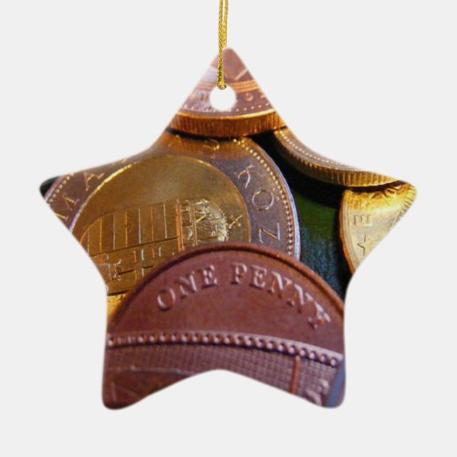 Münzen für Glück Keramikornament (Vorne)