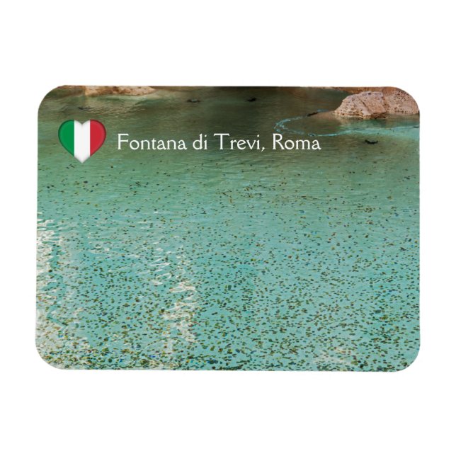 Münzen im Trevi-Brunnen - Rom, Italien Magnet (Horizontal)