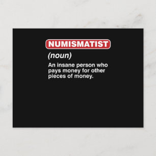 Münzen Münzsammler Händler Währung Token Numi Postkarte