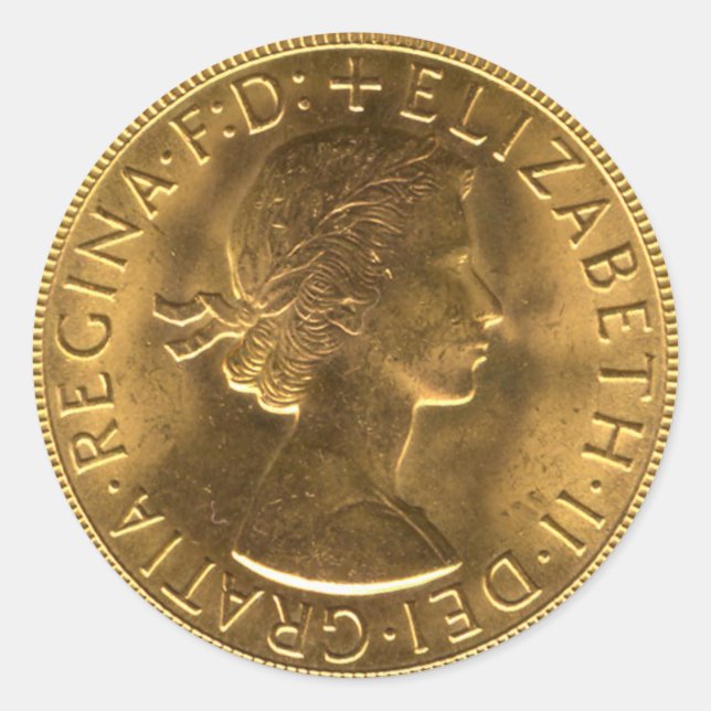 Münzen-Schablone Runder Aufkleber (Vorderseite)