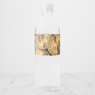 Münzen Wasserflaschenetikett