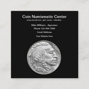 Münzensammler für Numismatik Quadratische Visitenkarte