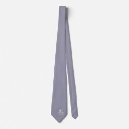 Münzgrau elegante Monogramm + Name Krawatte