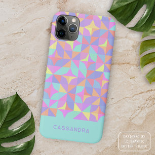 Münzgrün Lila Blau Rosa Muster aus der Mitte des J Case-Mate iPhone Hülle