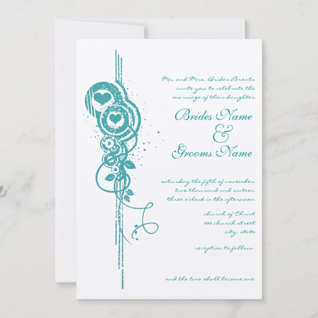 Münzkreise und Wirbel zum Hochzeitsfest Einladung (Vorderseite)