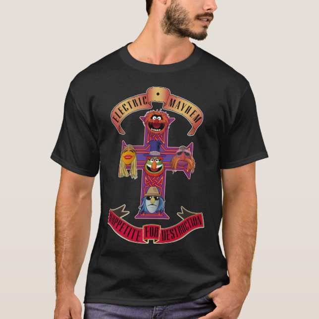 Muppetite für Mayhem Freund Retro T-Shirt (Vorderseite)