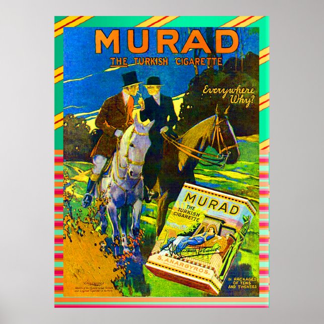 Murad Cigarettes 1910 Die türkische Zigarette Poster (Vorne)