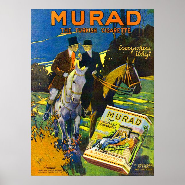 Murad Cigarettes 1910 Die türkische Zigarette Poster (Vorne)