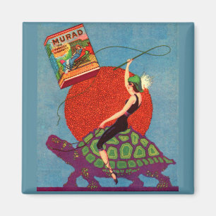 Murad zigarettes Lady reitet Riesenschildkröte Magnet