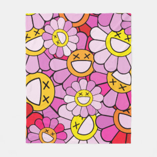 Murakami-Blumen Fleecedecke