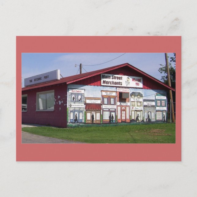 Mural der Händler in der Hauptstraße Postkarte (Vorderseite)