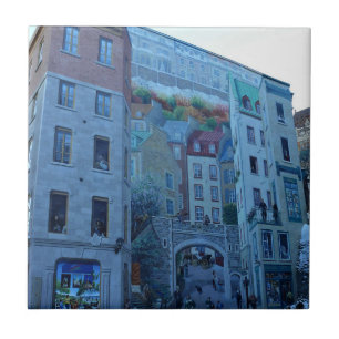 Mural in Old Quebec City, Quebec, Kanada Fliese
