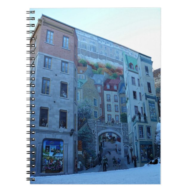 Mural in Old Quebec City, Quebec, Kanada Notizblock (Vorderseite)