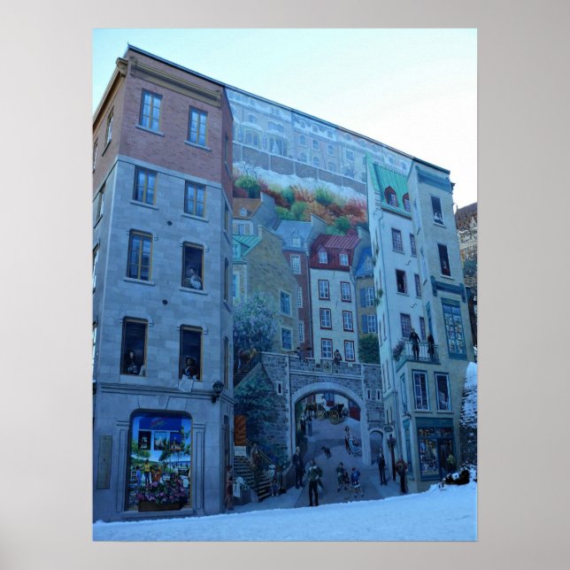 Mural in Old Quebec City, Quebec, Kanada Poster (Vorne)