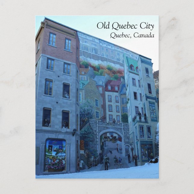 Mural in Old Quebec City, Quebec, Kanada Postkarte (Vorderseite)