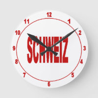Mural-Uhr aus Acryl, Ronde Medium SCHWEIZ