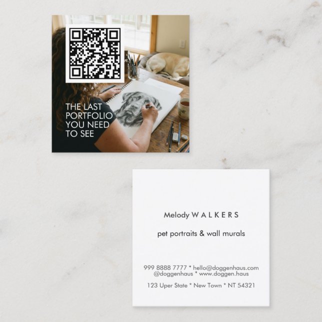 Mural wall painter  quadratische visitenkarte (Vorne/Hinten)